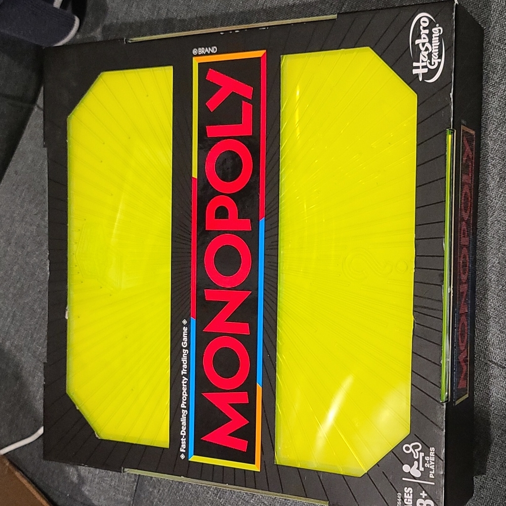 Monopoly Neon Pop Board Game for Kids Ages 8 & Up for 2-6 Players new